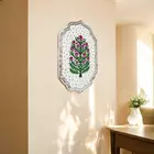 White Handcrafted Floral Wall Art with Mirror Embellishments on MDF Wood