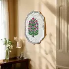 White Handcrafted Floral Wall Art with Mirror Embellishments on MDF Wood