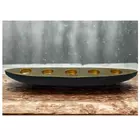 Black Gold Aluminium Boat Shaped Tea Light Holder - Vintage Style