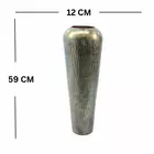 Antique Gold and Blue Iron Vase - 4.72 x 8.27 x 23.23 Inch