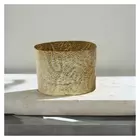 Handcrafted Textured Gold Metal Cylinder Planter Pot - Premium Home Decor