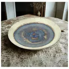 Handcrafted Burnt Blue Glazed Iron Decorative Platter - 41cm