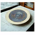 Luxury Burnt Blue Glazed Iron Decorative Platter - 41cm Diameter