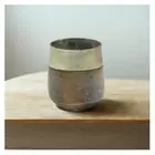 Vintage Two-Tone Metal Cup - Bronze & Cream Rustic Decorative Candle Holder