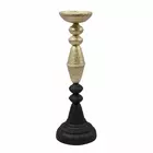 Vintage-Inspired Aqua & Gold Distressed Iron Candle Holder - 4.3x18.1 cm