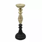 Vintage-Inspired Aqua & Gold Distressed Iron Candle Holder - 4.3x18.1 cm