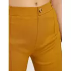 Pantalon pattes d'éléphant en coton et lycra moutarde - Taille femme S
