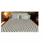 Hand Block Printed Glazed Cotton Bedcover Set - Floral Web