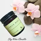 Citrus Mist Scented Soy Candle in Amber Glass Jar
