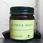 Citrus Mist Scented Soy Candle in Amber Glass Jar