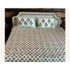 Hand Block Printed Glazed Cotton Bedcover Set - Floral Web Design