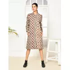 Veste longue pour femme Mia Cotton - Imprimé Dabu fait main