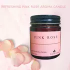 La Aromas Pink Rose Scented Candle - Amber Jar Home Fragrance