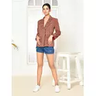 Blazer oversize en coton ajrakh rouge Thea - Coupe confort femme
