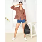 Blazer oversize en coton ajrakh rouge Thea - Coupe confort femme