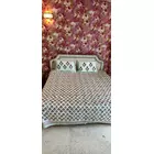 Hand Block Printed Glazed Cotton Bedcover Set - Floral Web Design