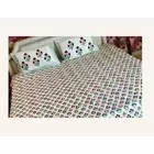 Hand Block Printed Glazed Cotton Bedcover Set - Floral Web Design