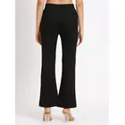 Diola Clothings Black Cotton Lycra Bell Bottom Pants (S)