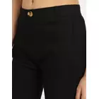 Diola Clothings Black Cotton Lycra Bell Bottom Pants (S)