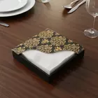 Elegant Black & Gold Wooden Tissue Holder