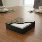 Elegant Black & Gold Wooden Tissue Holder