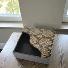 Elegant Black & Gold Wooden Tissue Holder