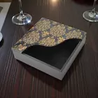 Elegant Black & Gold Wooden Tissue Holder