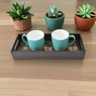 Black & Gold Damask Wooden Decorative Tray - Handcrafted Elegance