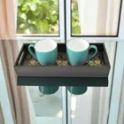 Black & Gold Damask Wooden Decorative Tray - Handcrafted Elegance