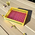 Hand-Painted Geometric Resin Tray - Artisanal Home Decor for Festive Occasions