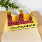 Hand-Painted Geometric Resin Tray - Artisanal Home Decor for Festive Occasions