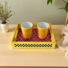 Hand-Painted Geometric Resin Tray - Artisanal Home Decor for Festive Occasions