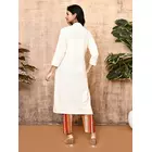 Sadira Off-White Handloom Cotton Kurta with Pockets