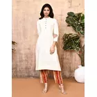 Sadira Off-White Handloom Cotton Kurta with Pockets