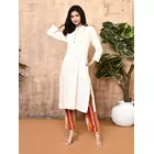 Sadira Off-White Handloom Cotton Kurta with Pockets