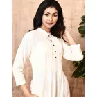 Sadira Off-White Handloom Cotton Kurta with Pockets
