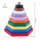 Tantrums Preschool Wooden Building Blocks Graded Tower Hexagon Puzzle for Kids to Develop Eye Coordination