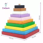 Tantrums Preschool Wooden Square Graded Tower Puzzle For Kids to Develop Eye Coordination