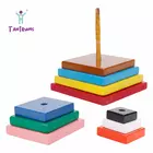 Tantrums Preschool Wooden Square Graded Tower Puzzle For Kids to Develop Eye Coordination