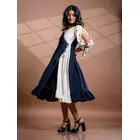 Selene Embroidered Black Kala Cotton Dress with Tie-Ups