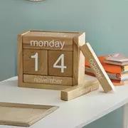 Handcrafted Wooden Calendar: Wood Desk Decor for Living Room, Bedroom Office, Minimalist & Best Corporate Gifts