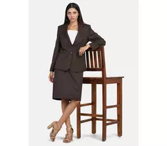 Kjolkostym i polybomull - Chokladbrun