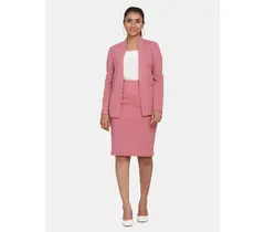 Damkostym med stretchig kjol och arbetskjol – rosa