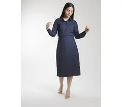 Poly Moss A-linjekjolkostym - Marinblå