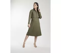 Poly Moss A-linjekjolkostym - Olivgrön