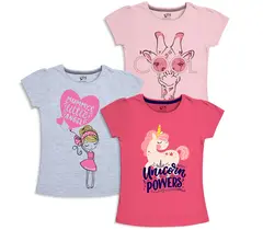 Camisetas estampadas de algodón para niñas (Pack de 3)