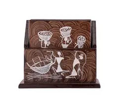 Tea Coaster- Vertical - Hand Painted Warli Painting