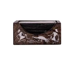 Tea Coaster-Horizontal- Hand Painted Warli Painting