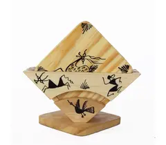 Tea Coaster - devdar - Hand Painted Warli Painting