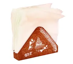 Tissue Holder- Triangle- Hand Painted Warli Painting